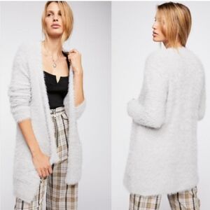 Free People White Cardigan Sweater Oversized Knit